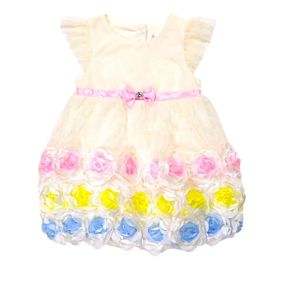 Nannette Baby Ivory Angle-Sleeve Romper 12 months